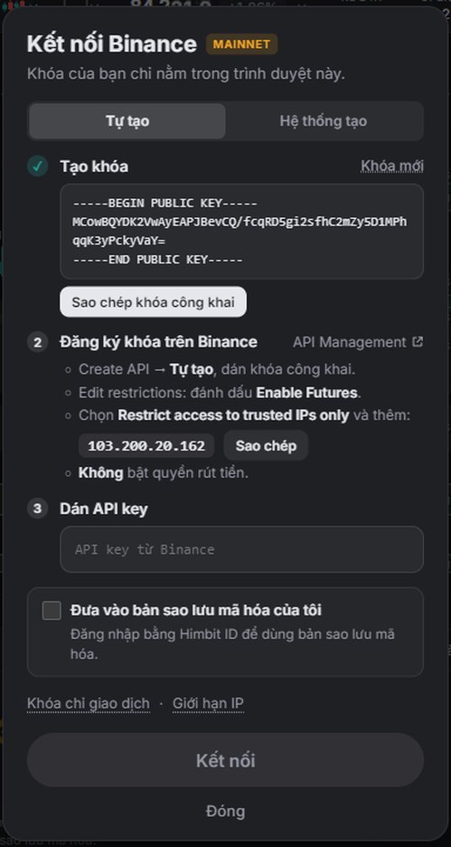 Sau khi Tạo khóa: sao chép khoá công khai và dán lên Binance.