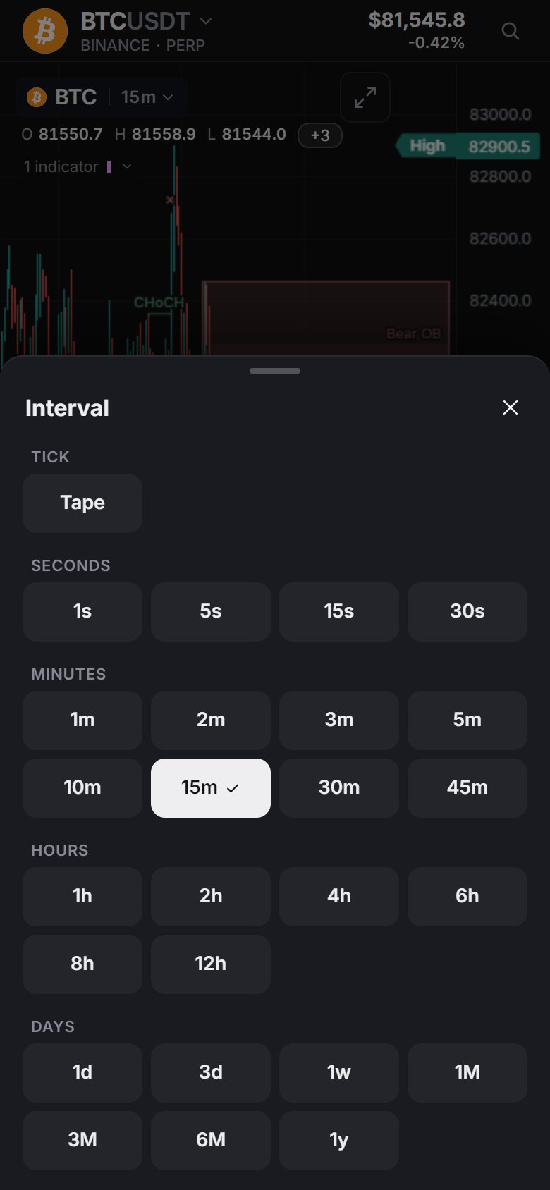 Phone Interval sheet: Tick (Tape), then Seconds, Minutes, Hours and Days.