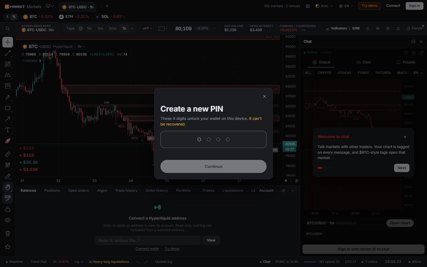 建立新的 PIN 碼：8 位數字，無法找回。